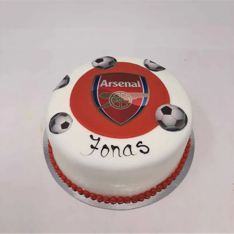 Sjokoladekake-fotballkake med valgfri logo - Bilde 2