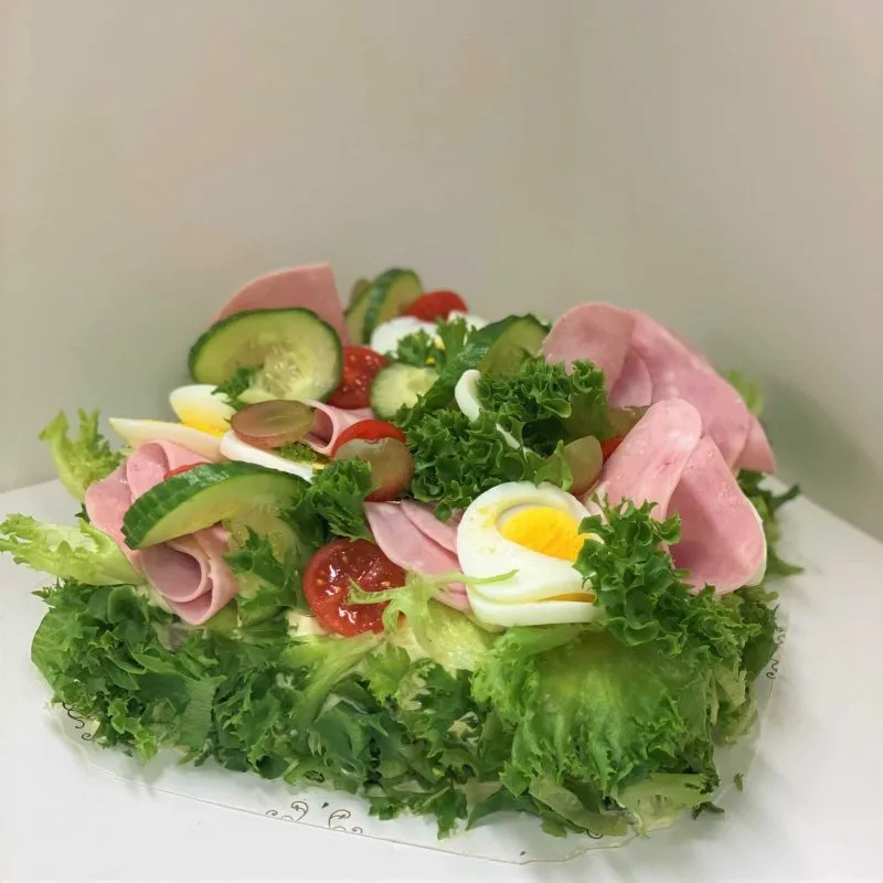 Smørbrødkake ost & skinke 4 pers