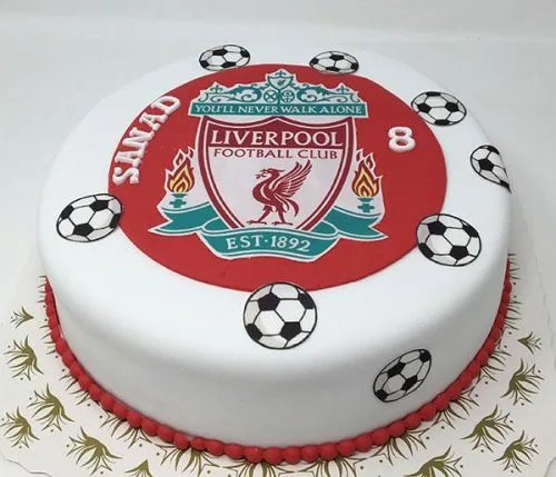 Sjokoladekake-fotballkake med valgfri logo