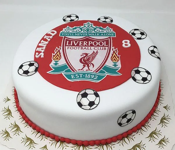 Sjokoladekake-fotballkake med valgfri logo