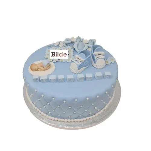 Babyfest Lys blå med bilde