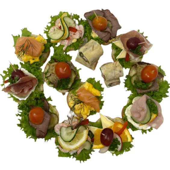 Kanapeer med kvalitets pålegg