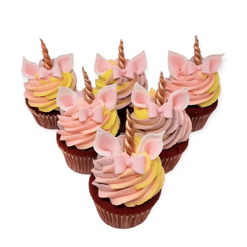 Enhjørning cupcake 6 pk.