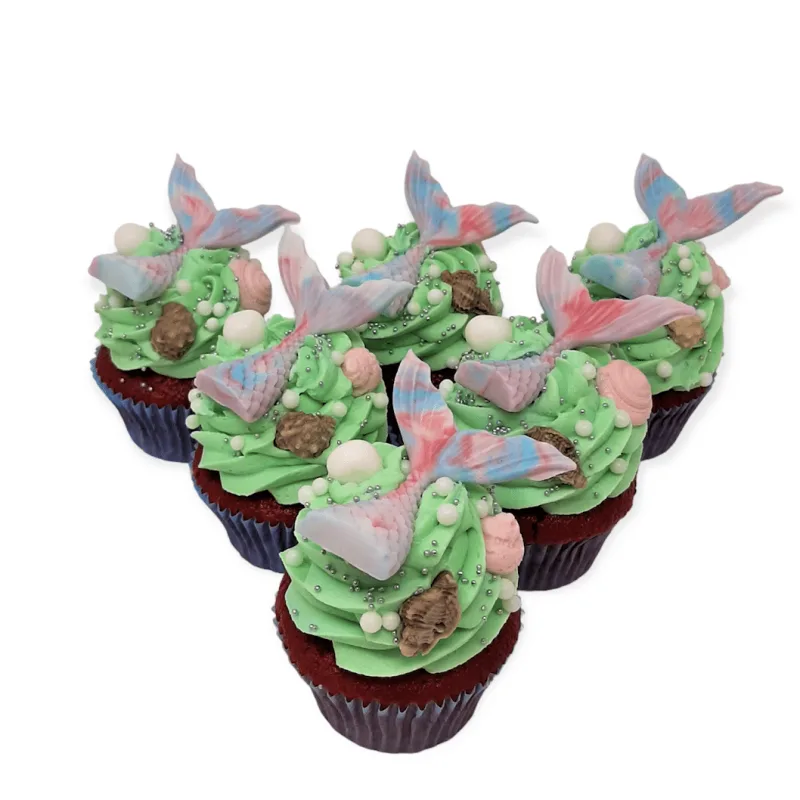 Havfrue cupcake 6 pk.