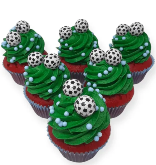 Fotball cupcake 6 pk.