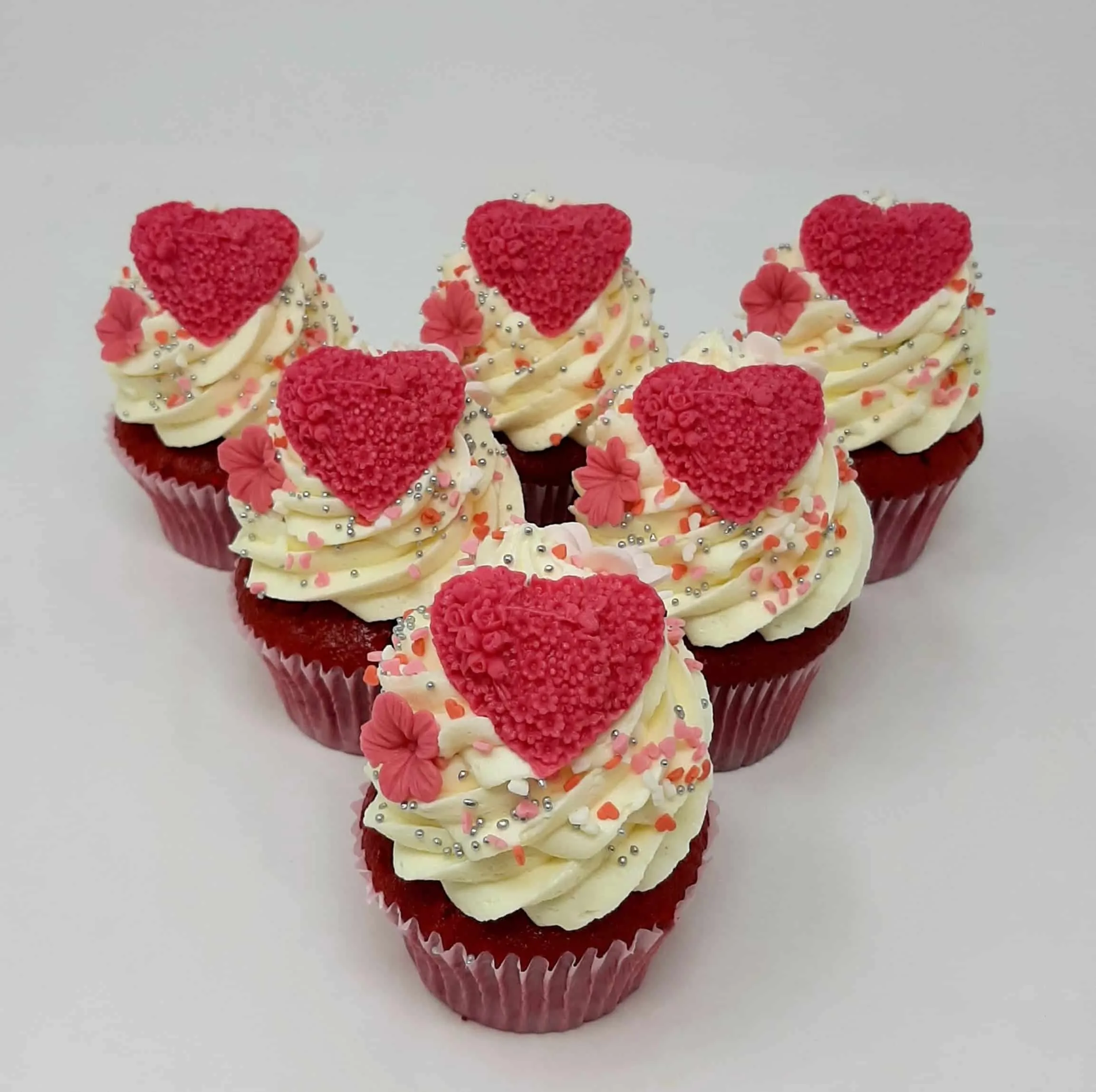 Hjerte-cupcakes 6 pk.