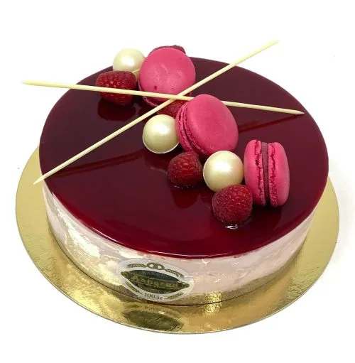 Ostekake med bringebær