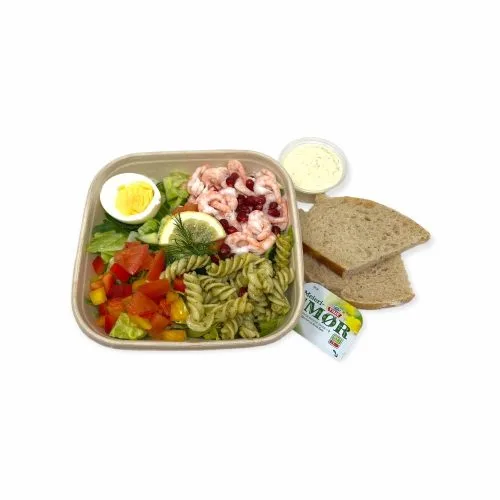 Rekesalat m nybakt brød & urtedressing