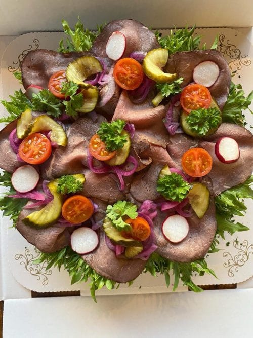 Smørbrødkake med roastbeef