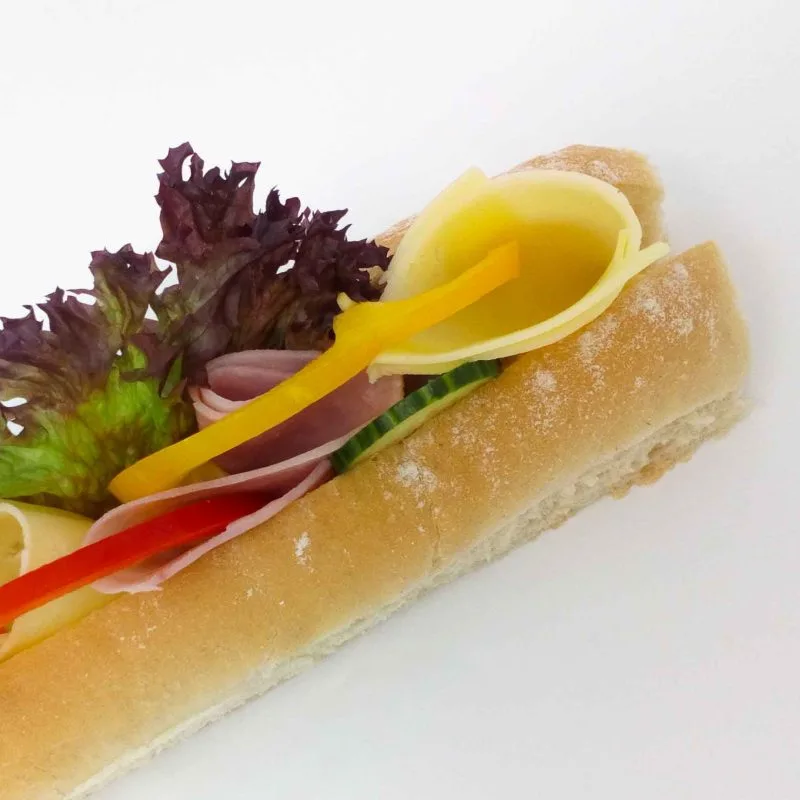 Baguette med ost/ skinke/italiensk salat
